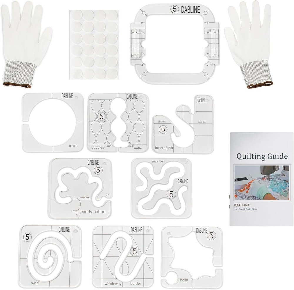 DABLINE 13 PCs Quilting Template Set Includes 8 Templates
