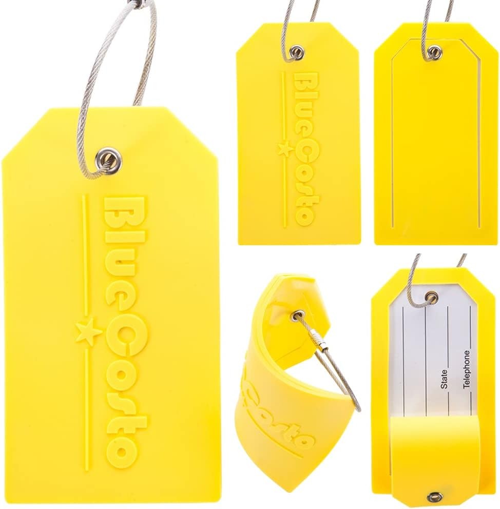 - La Tags - Lar, Yellow, - PVC Suitcase Tags w/