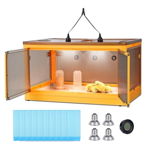 Chick Brooder Box for Chicks with Feeder and Waterer, 28"L x 19"W x 15"H