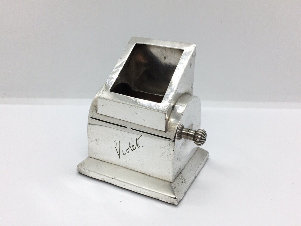 Rare Asprey Solid Sterling Silver Double Stamp Dispenser Desk Box - Antique 1897