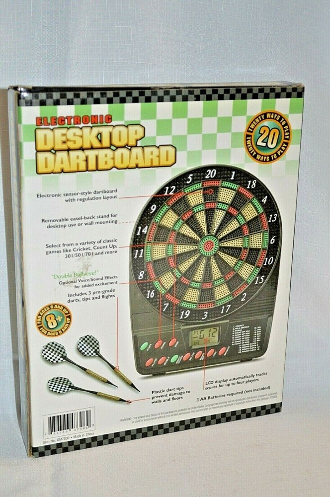 Electronic DESKTOP 8" Dart Board Plastic Tip Dartboard LCD Display 2003 SOUND