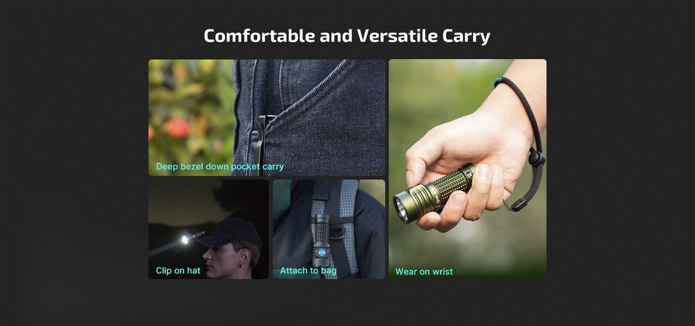 Olight Baton Turbo Compact EDC Flashlight, 510m Long-Range Beam, OD Green, 1000L