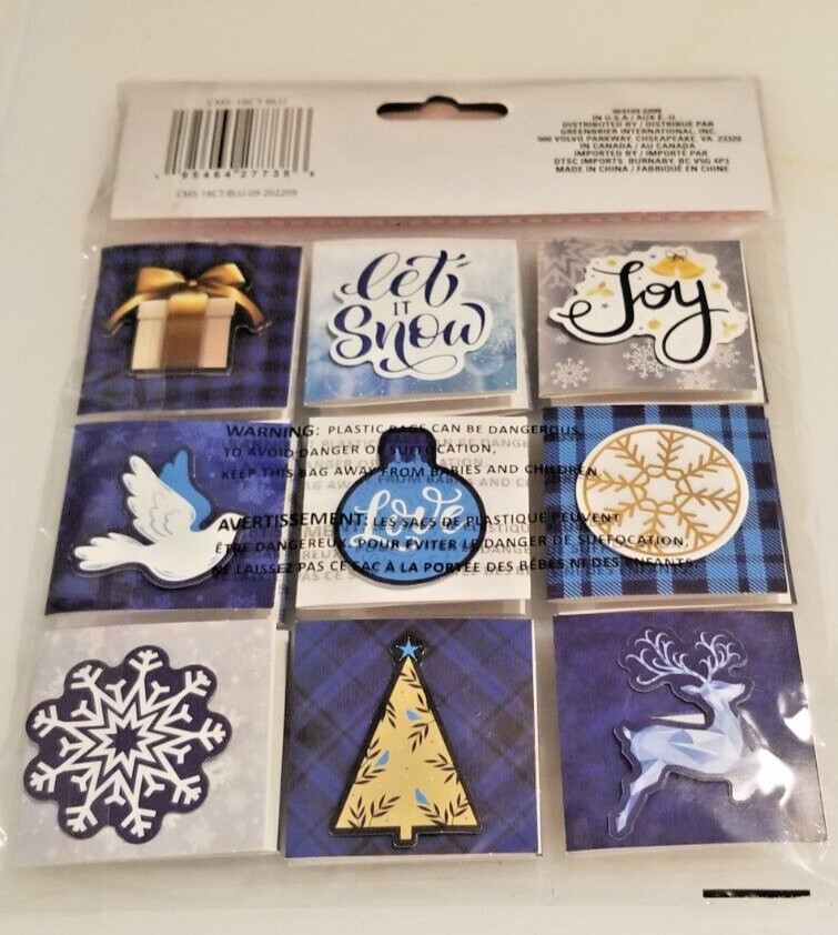 Dimensional Gift Tags Holiday General Anyone Any Age 18 Count Pack Blue Silver