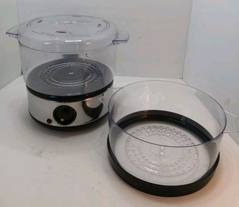 🥦🥦 2-Tier Food Steamer w/ 4 Quart Capacity 72-9093 EUC 🥦🥦