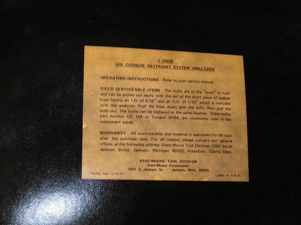 Kent Moore J-24628 Air Bag Restraint System Analyzer