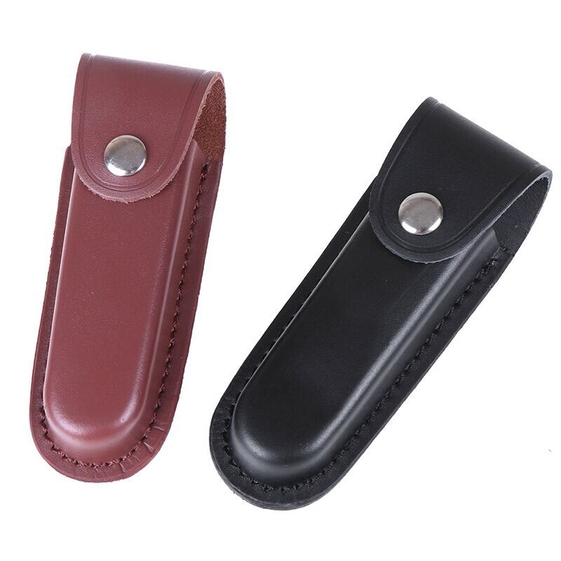 Cowhide Leather Multi Function Tool Folding Pocket Knife Torch Belt Pouch Sheath