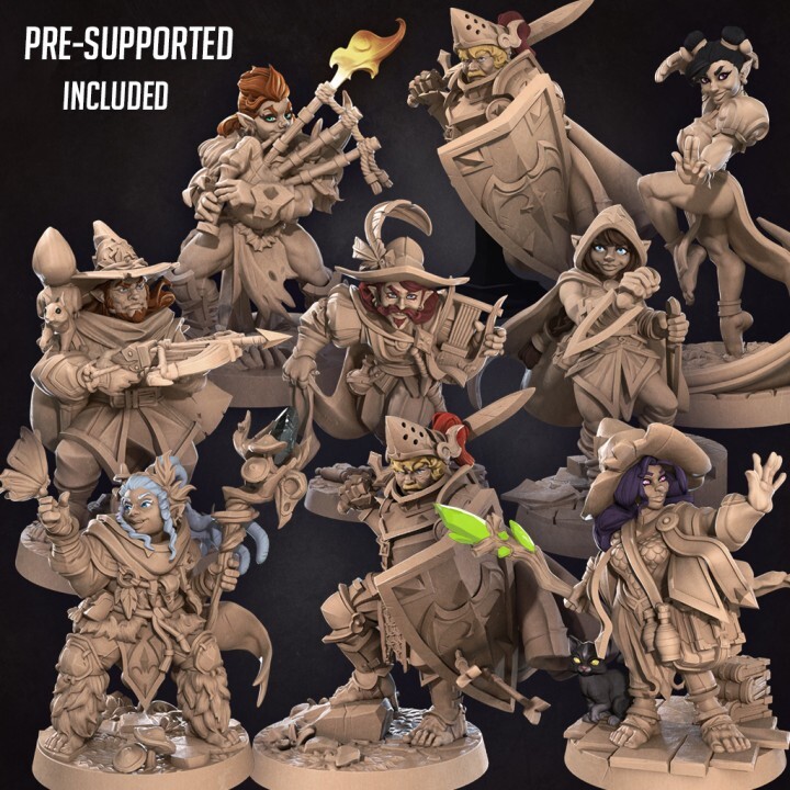 Bite the Bullet Fantasy Miniature Bundle  Halfling Adventurers
