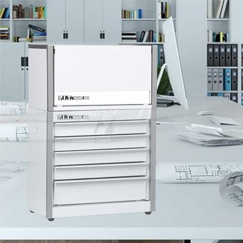 Mini Tool Box, Portable 3 Drawer Steel Stackable Tool Box with 3-Drawer White