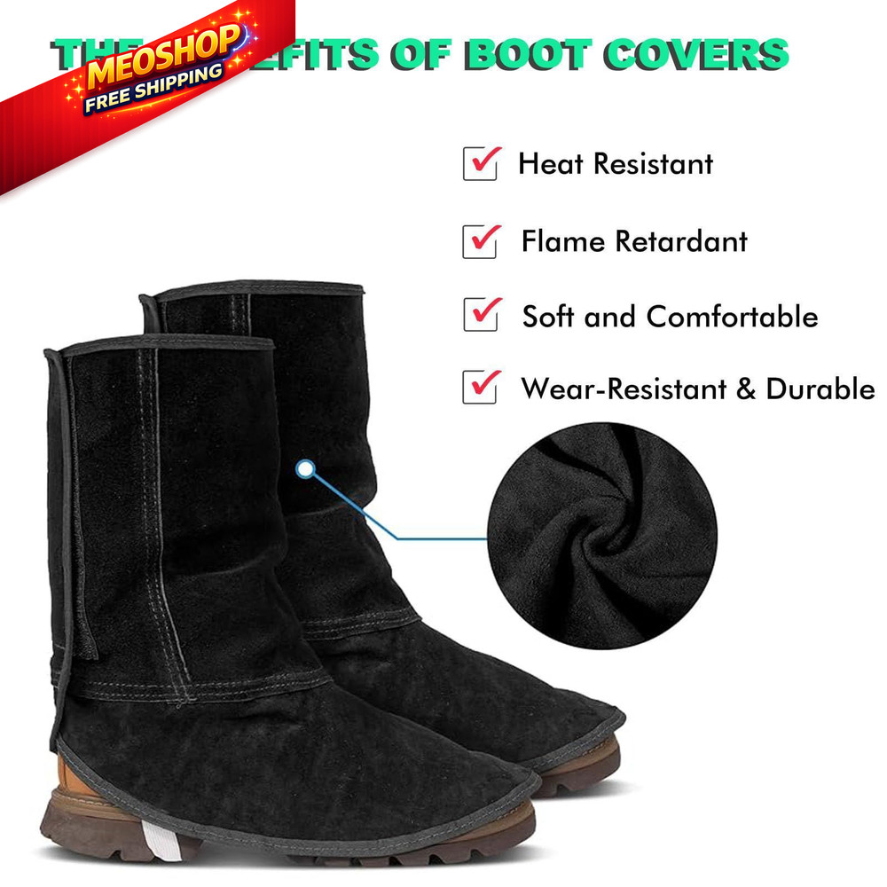 12.99 Inch Leather Welding Spats, Fire Resistant Boot & Shoes...