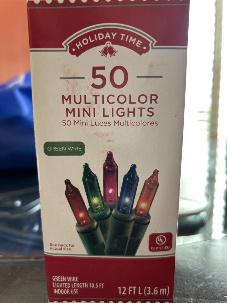 Holiday Time 50 Multicolor Mini Lights 12ft