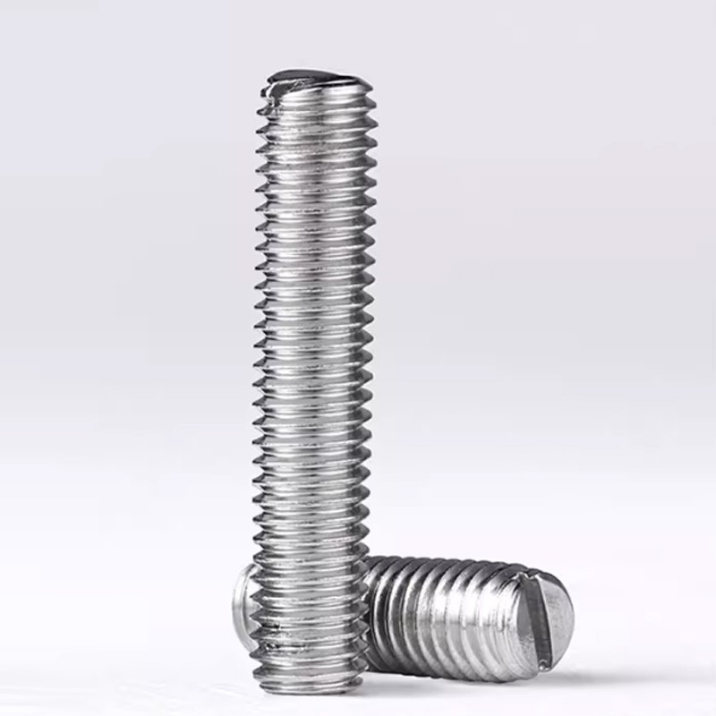 M2-M10 304 A2 Stainless Slotted Head Flat Point End Headless Grub Bolt Set Screw