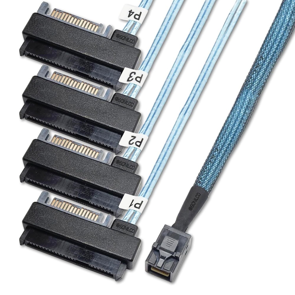 SAS HDD Cable with Power Port - 0.5 Meter