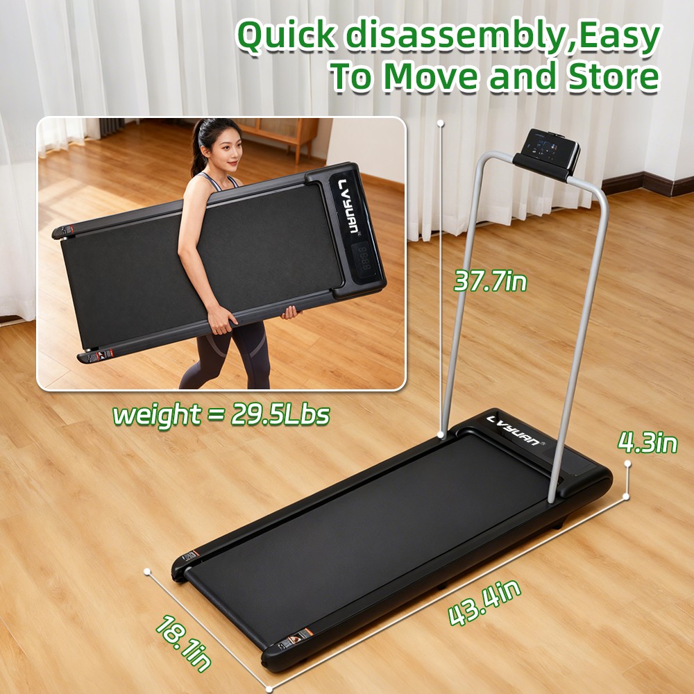 Treadmill for Home 2-6 km/h 100 kg Adjustable Gradient With Remote Control & APP