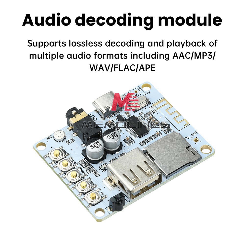Bluetooth 5.4 Audio Receiver Board mp3 Lossless Decoder Decoding Module Type C