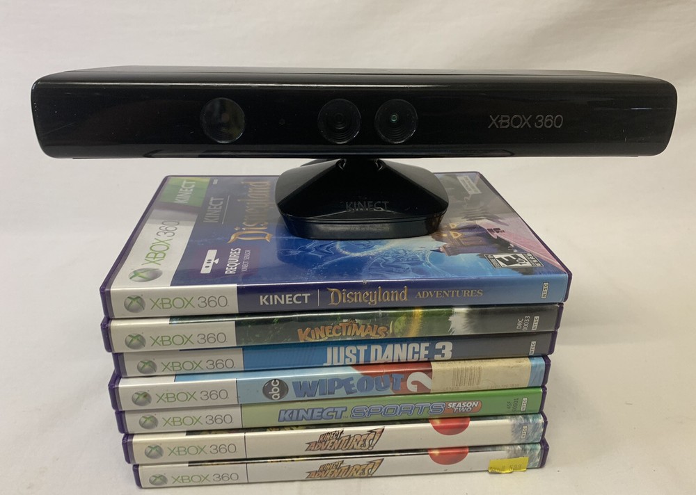Microsoft XBOX 360 Kinect Sensor Bar & (7) Games Disney Just Dance Adventures