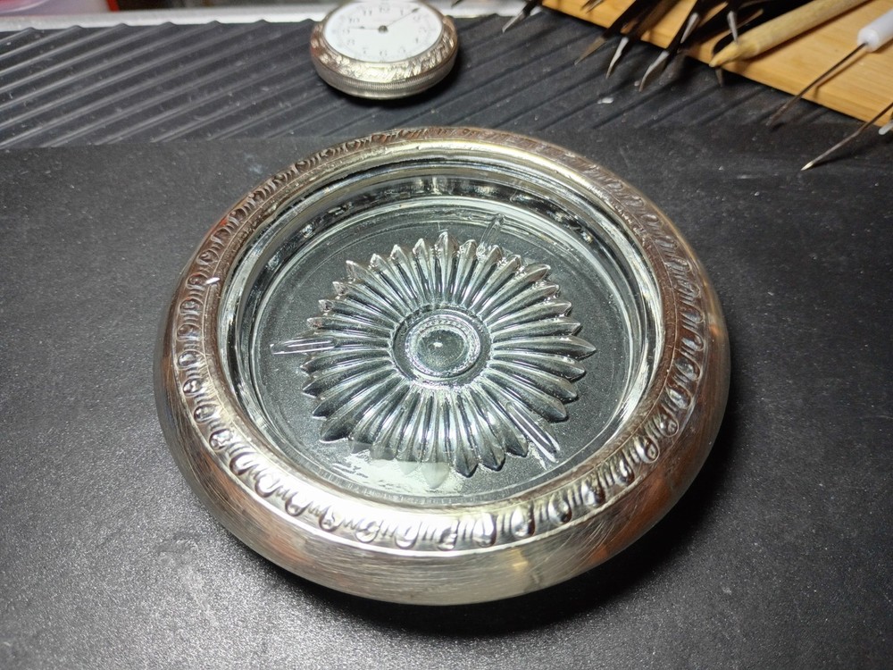 Mid Century STC Sterling Silver Coaster