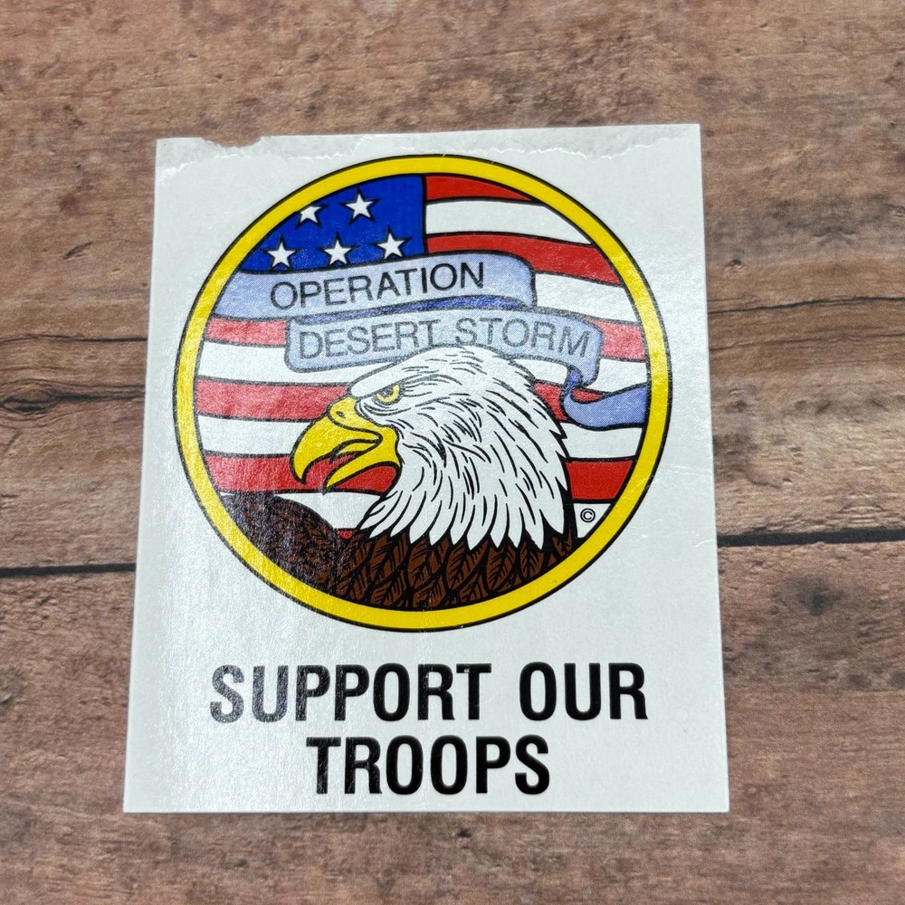 Operation Desert Storm Support Our Troops Eagle Vintage Decal Sticker