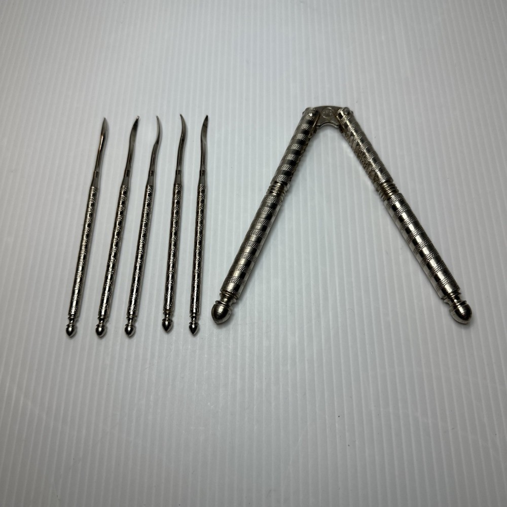 Vtg HMO Metal Nut Cracker & Shell Picks(5) set