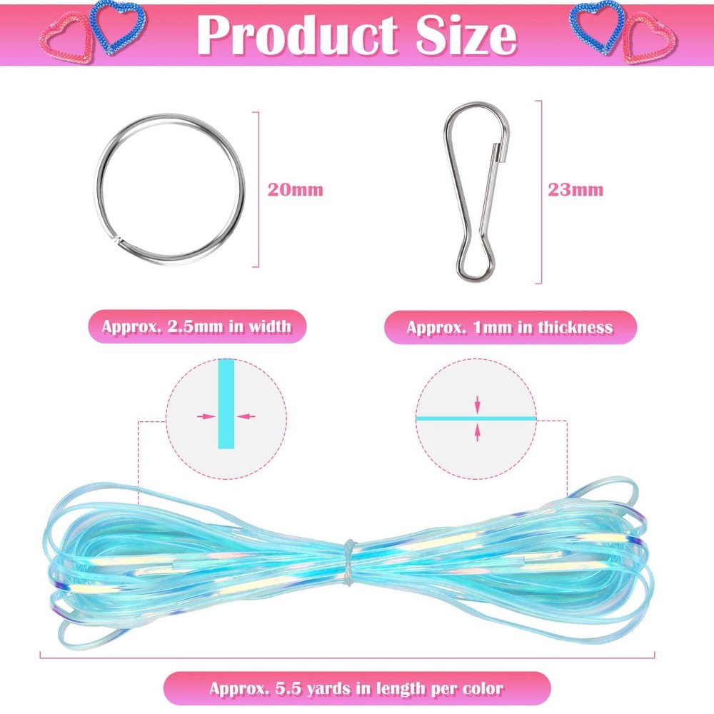 Boondoggle Craft Kit, 25 Plastic Lacing Strings, 20 Clips, Multicolor