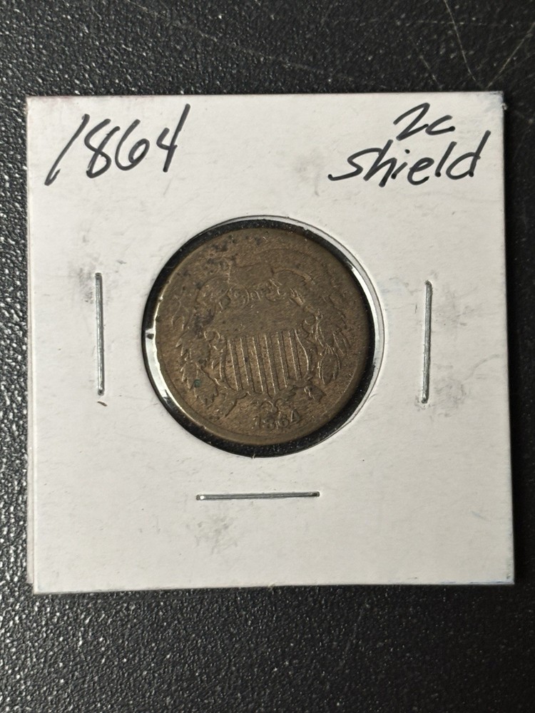 1864 2 Cent Shield Nickel Circulated Condition