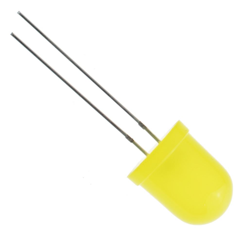 10 x Yellow 10mm LED Diffused 100mcd 50°