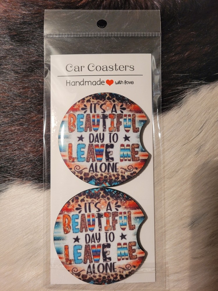 Car Cup Coasters Western 2pcs