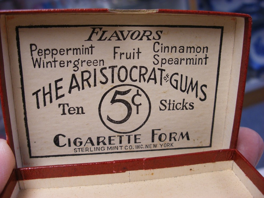 Vintage Gold Tip Candy Gum Box - Peppermint - Ten Sticks Original Box Empty