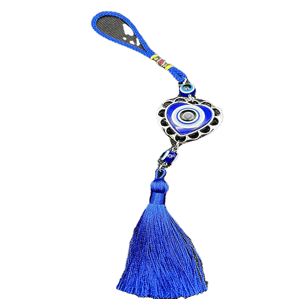 Blue Evil Eye Heart Car Hang