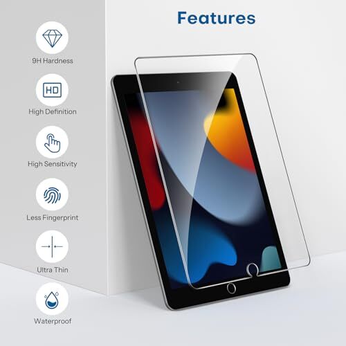 3 Pack Screen Protector Compatible with Ipad 9Th 8Th 7Th Generation