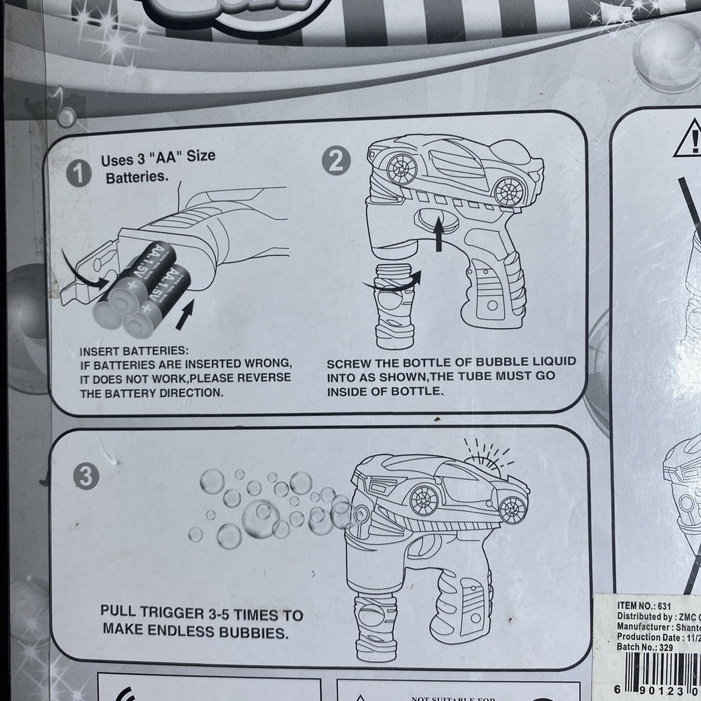 Red Fire truck Bubble Gun Blower Blaster + Refills