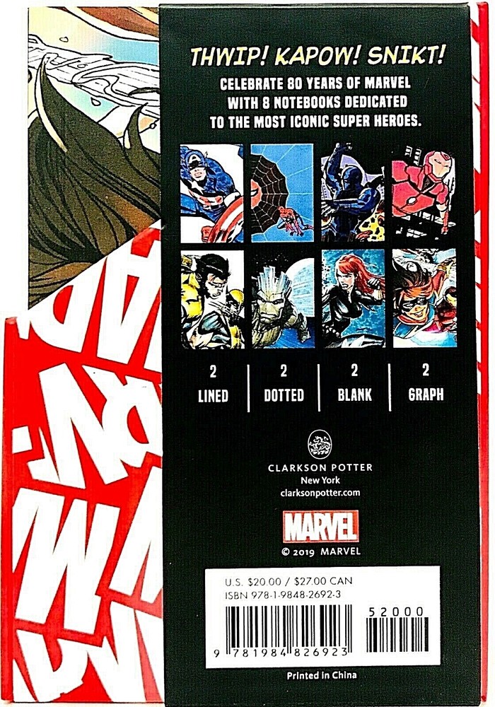 Marvel Comics Box Of Super Heroes The 80th Anniversary 8 Count Notebook Set