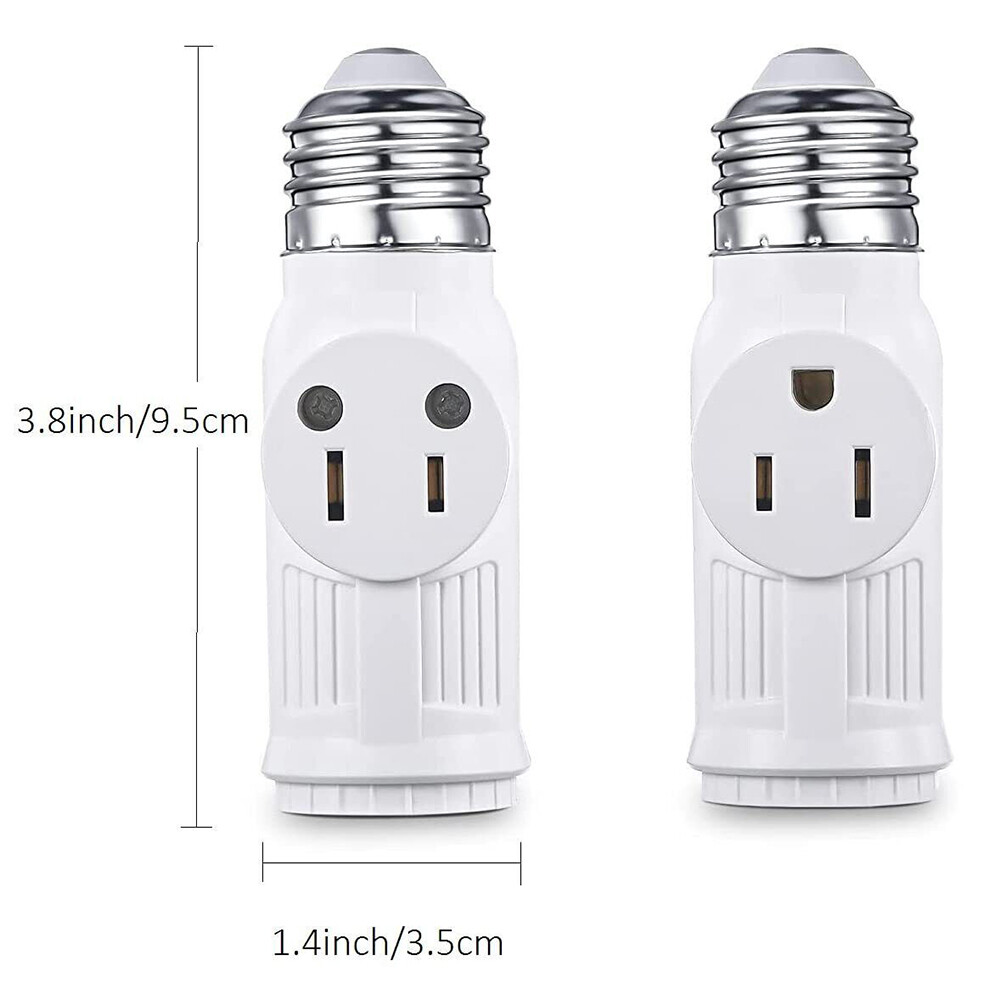 E26/E27 Light Socket to Plug Adapter 2/3 Prong Light Bulb Outlet Plug Converter