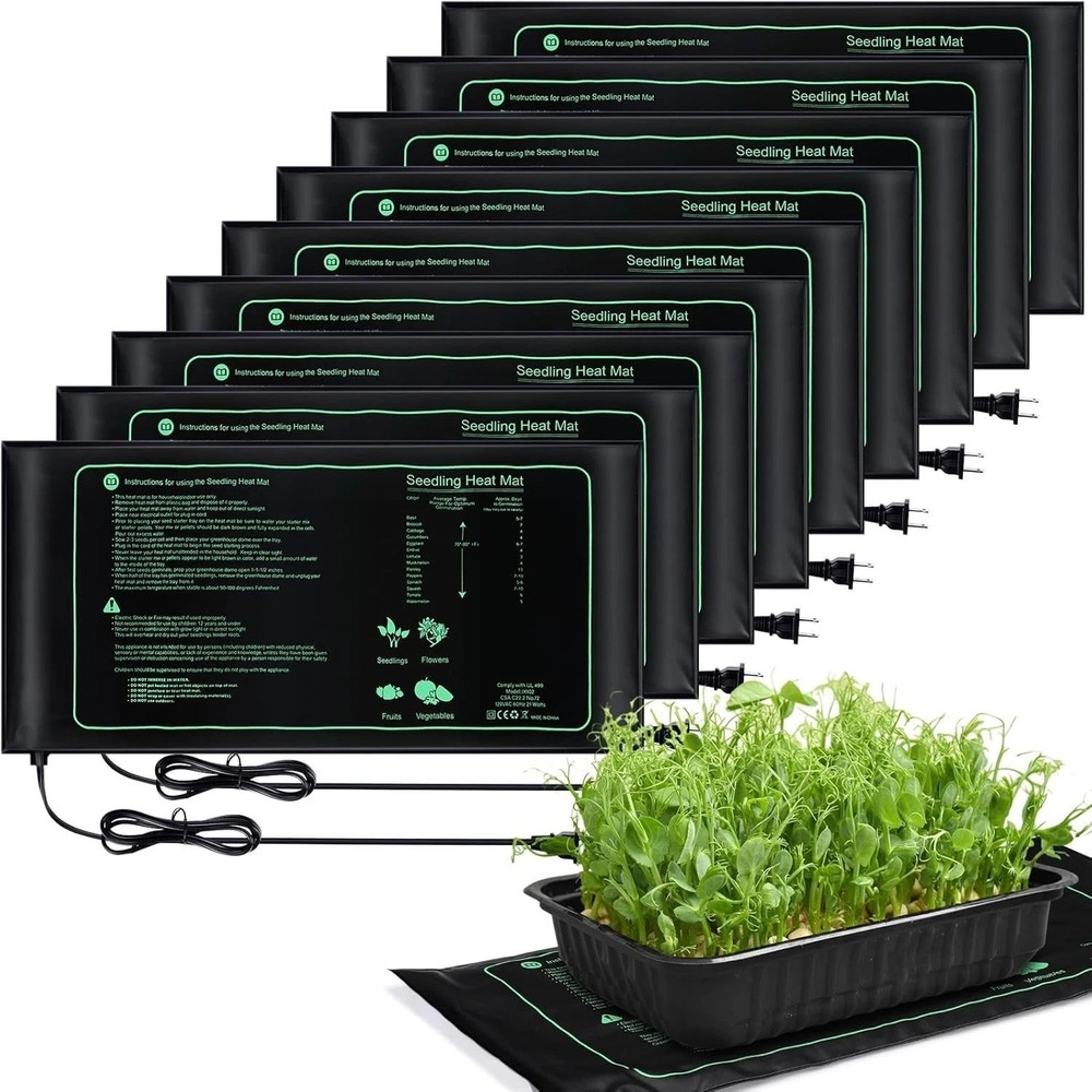 Durable 10x20.75 Waterproof Hydroponic Heating Mat - 6-Pack for Seed Starting