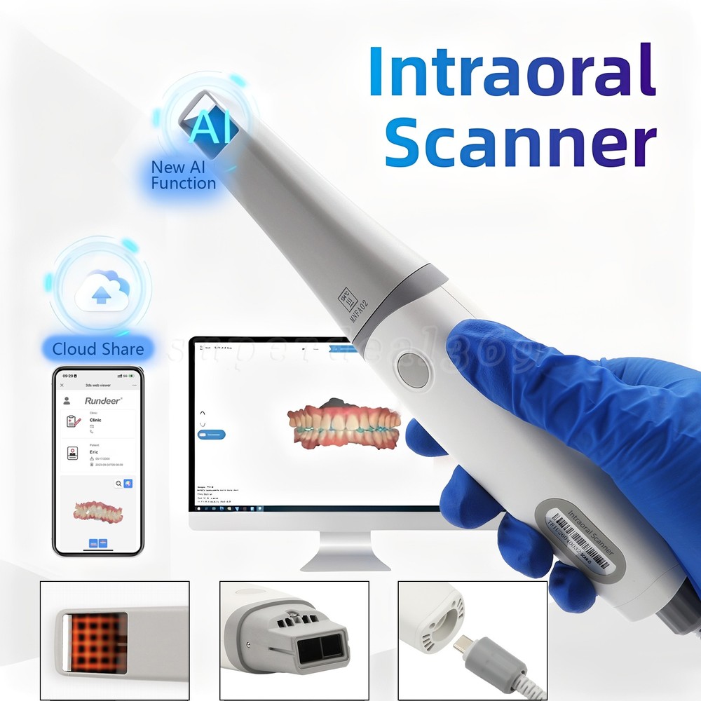 Dental Intra-oral Scanner 3D Real-time Display w/ AI Scanning Software+4 Tips de