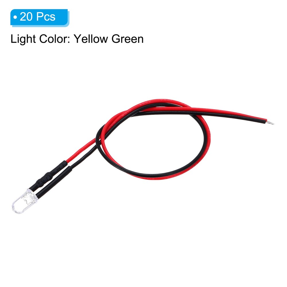 5mm LED Diode Light, 20 Pcs 24V DC, Yellow Green Lights