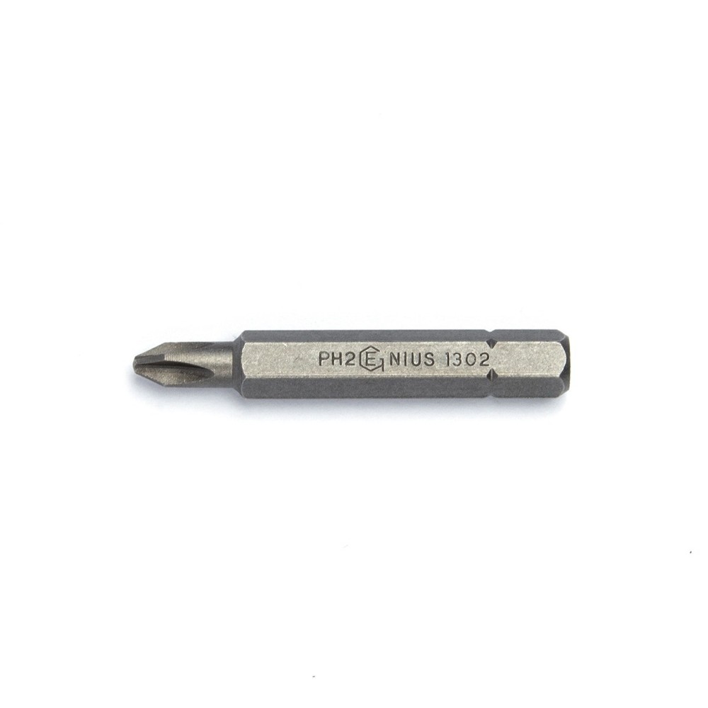 Genius Tools 1/4" Hex Shank, PH.2 Phillips Screwdriver Bit, 56mmL - 1302