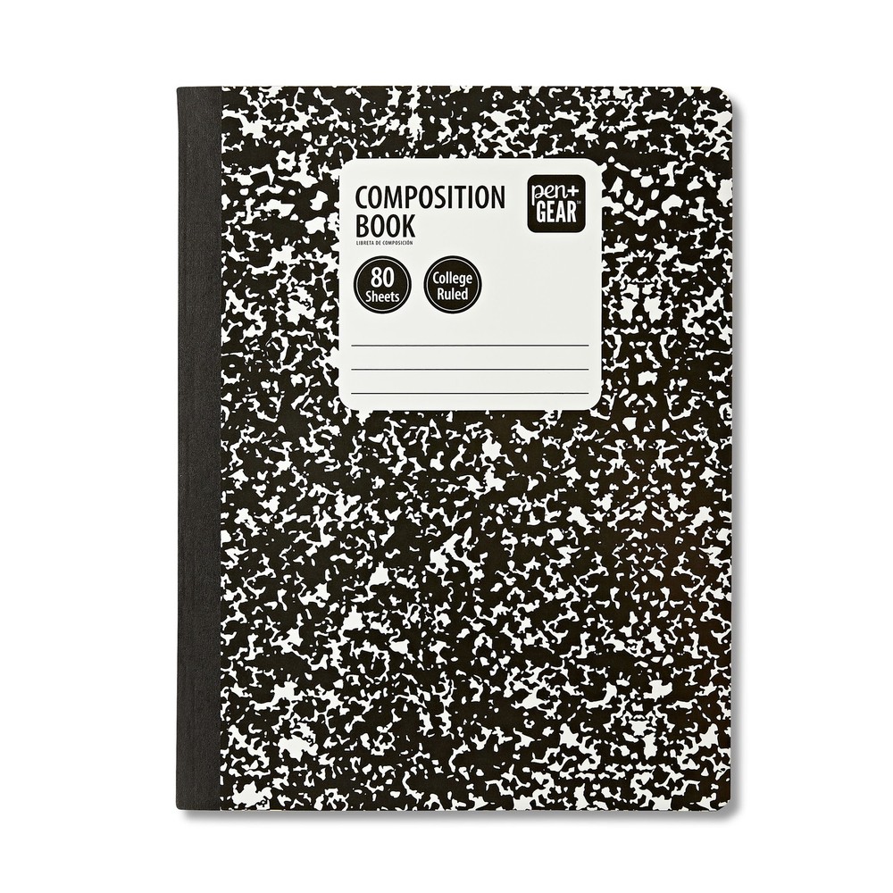 (6 pack) Pen+Gear College Rule Composition Book, 7.5" x 9.75", Marble