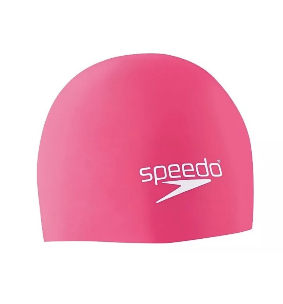 Speedo Solid Silicone Elastomeric Fit Cap, Color Pink One Size