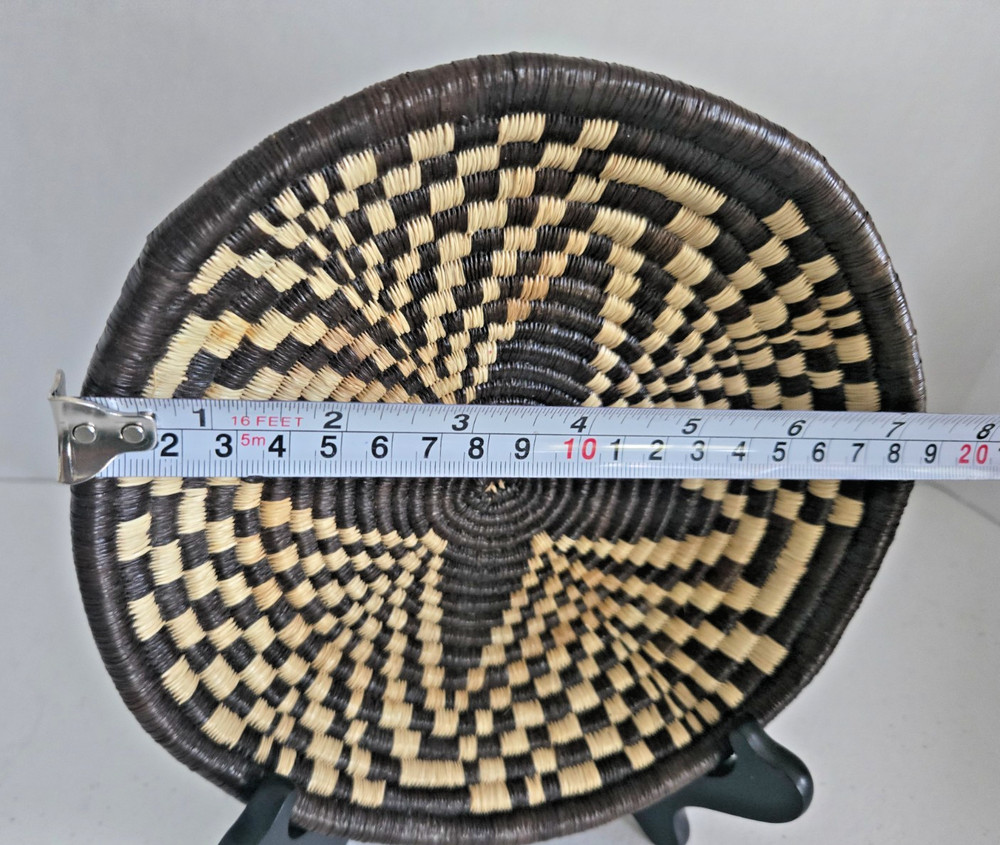 Black star hand woven African wall hanging basket "as is"