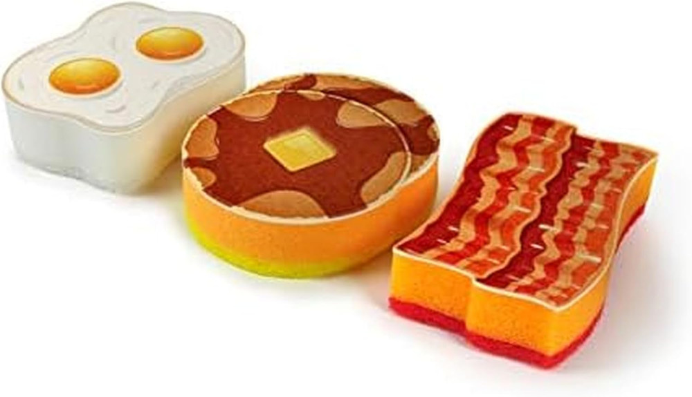 Breakfast Scrub Sponges, Set of 3, Assorted Styles