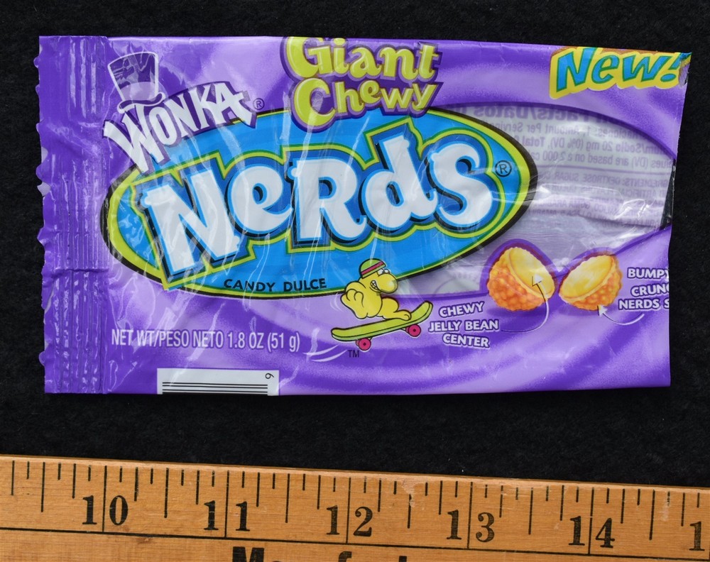 [ 2008 Willy WONKA - Giant Chewy NERDS Candy Wrapper - "New!" ]