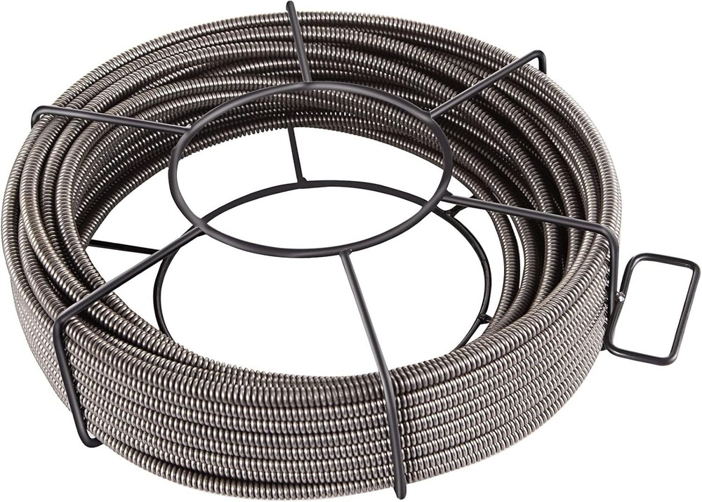 Drain Cleaning Cable 50ft x 3/8in Solid Core Sewer Drain Auger Snake