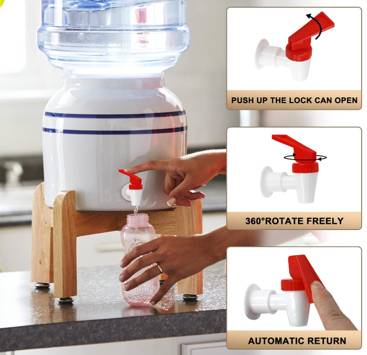 4Pcs Replacement Cooler Faucet, 2 Red and 2 Blue Internal Thread Plastic Spigot