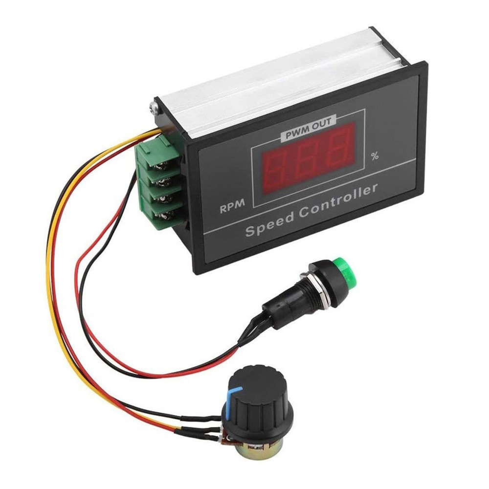 6-60V PWM DC Motor Controller 30A Output w/ Speed % Display & Panel Mount