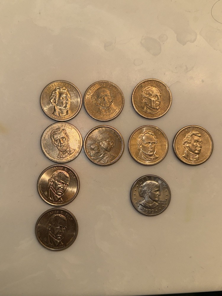 10 Single Dollar Coins