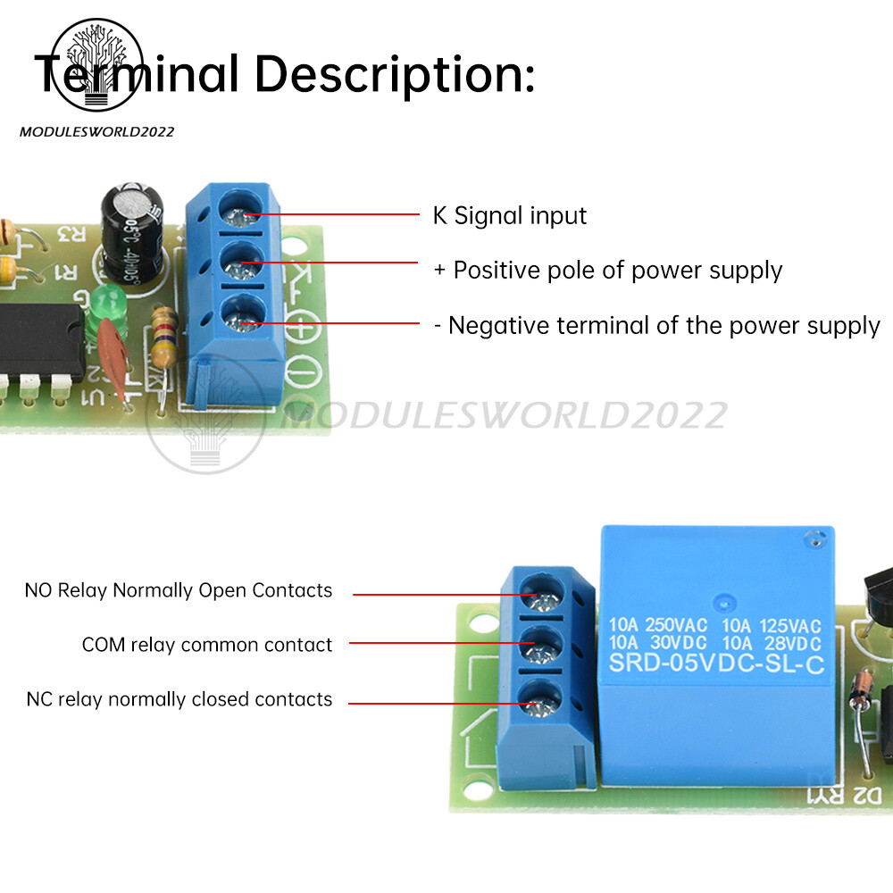 DC5V Bistable Relay Module Single Button Relay Module Car Modification Switch