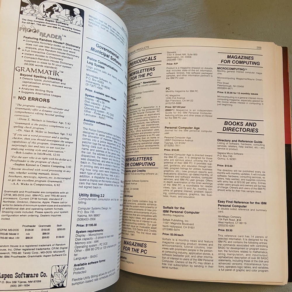 IBM PC Expansion Software Guide QUE BOOK Vintage Computer PC 1982 Ads Vendors