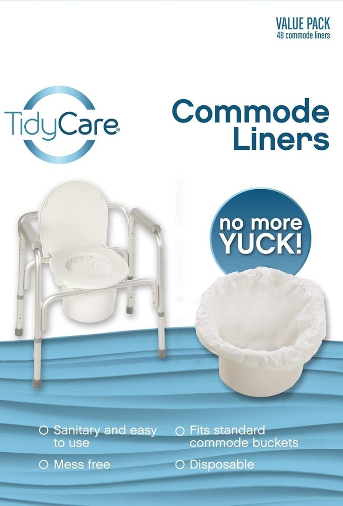 Value Pack of 48 Universal Disposable Commode Liners for Easy Sanitary Care