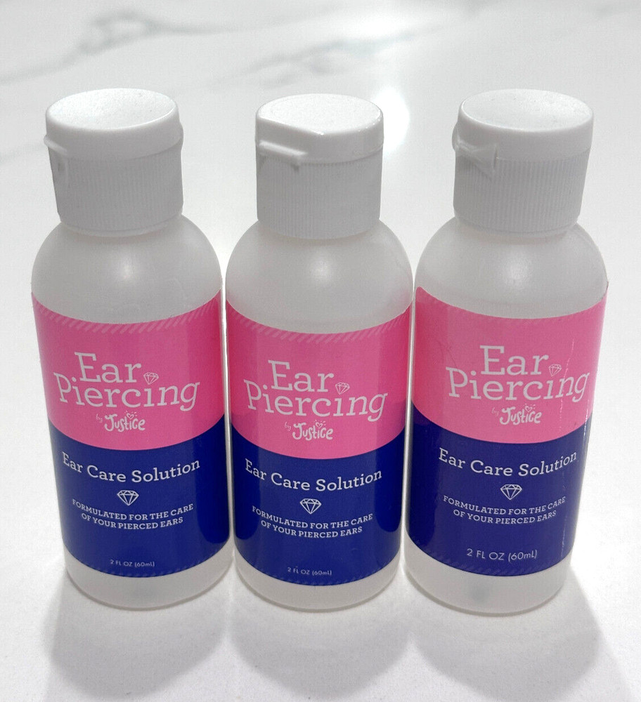 3x Justice Ear Piercing Ear Care Solution 2 fl oz each