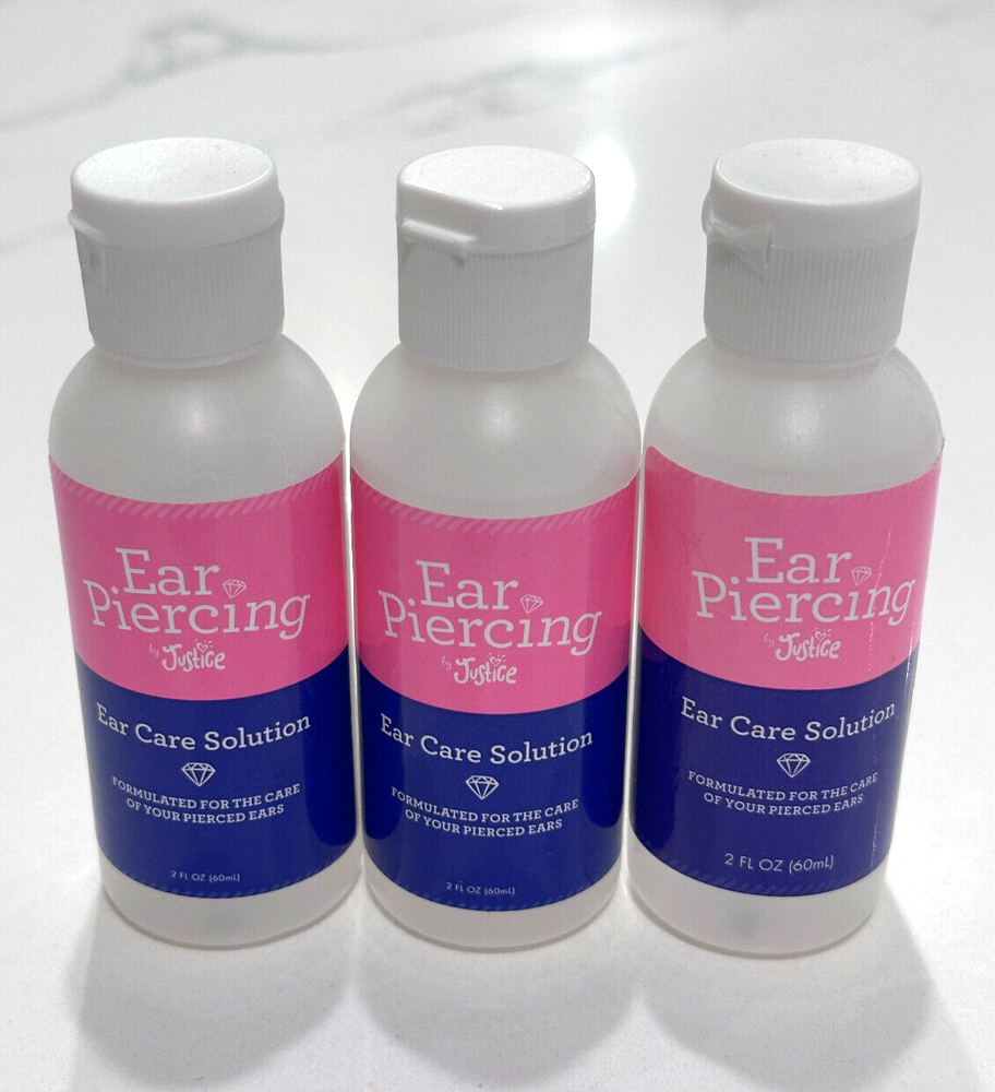 3x Justice Ear Piercing Ear Care Solution 2 fl oz each